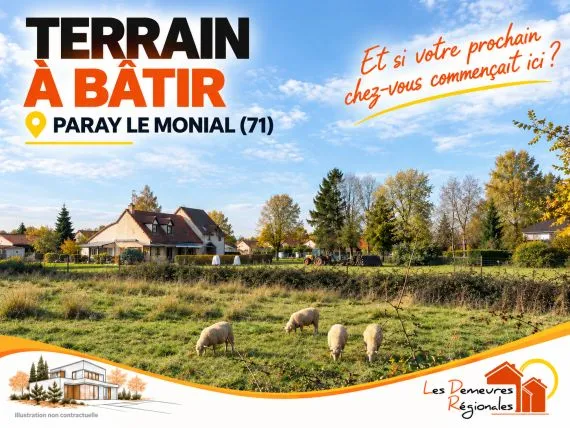 Terrain à bâtir de 1177 m² à PARAY-LE-MONIAL (71)