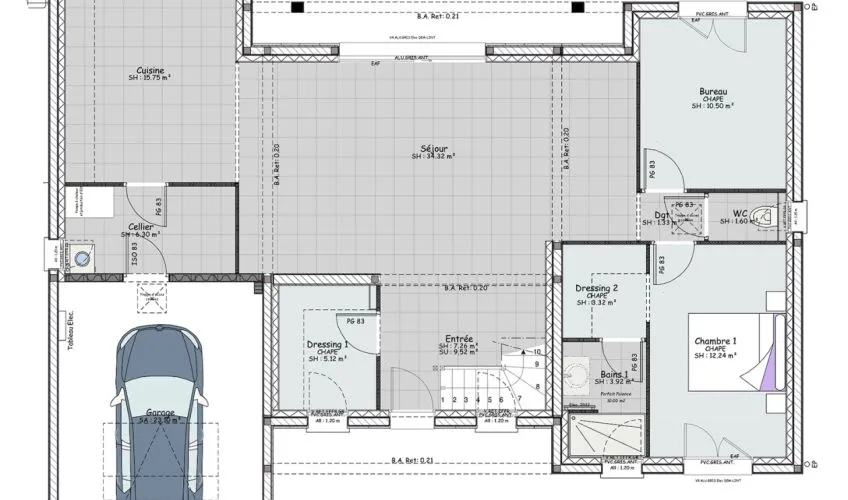 Projet de construction d'une maison 131 m² avec terrain à BAGE-LA-VILLE (01)