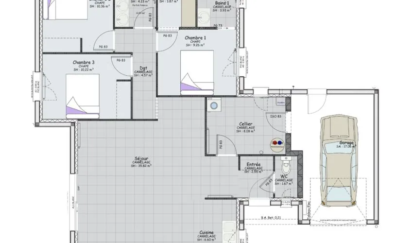 Projet de construction d'une maison 101 m² avec terrain à DIGOIN (71)