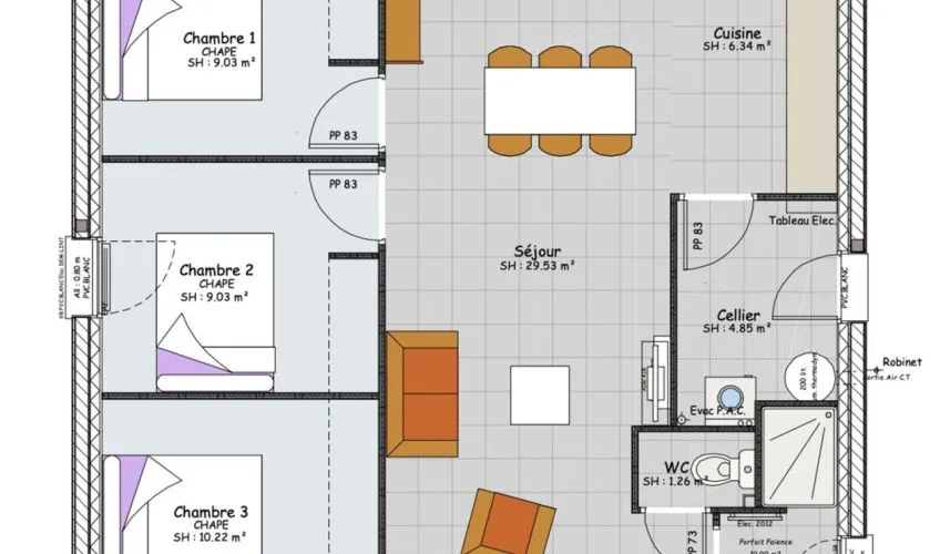 Projet de construction d'une maison 75 m² avec terrain à PARAY-LE-MONIAL (71)
