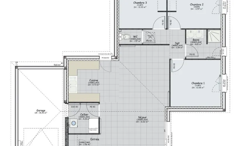 Projet de construction d'une maison 91 m² avec terrain à YZEURE (03)