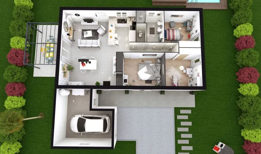 Projet de construction d'une maison 90 m² avec terrain à SAINT-ANDRE-DE-BAGE (01)