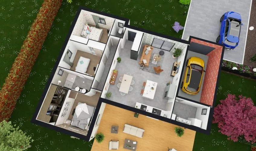 Projet de construction d'une maison 98 m² avec terrain à SAINT-VALLIER (71)