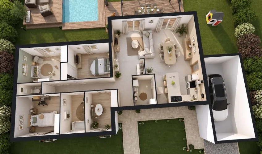 Projet de construction d'une maison 110 m² avec terrain à LES MARTRES-D'ARTIERE (63)
