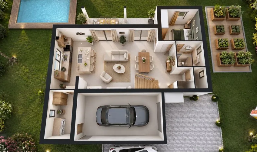 Projet de construction d'une maison 117 m² avec terrain à NEUVILLE-LES-DAMES (01)