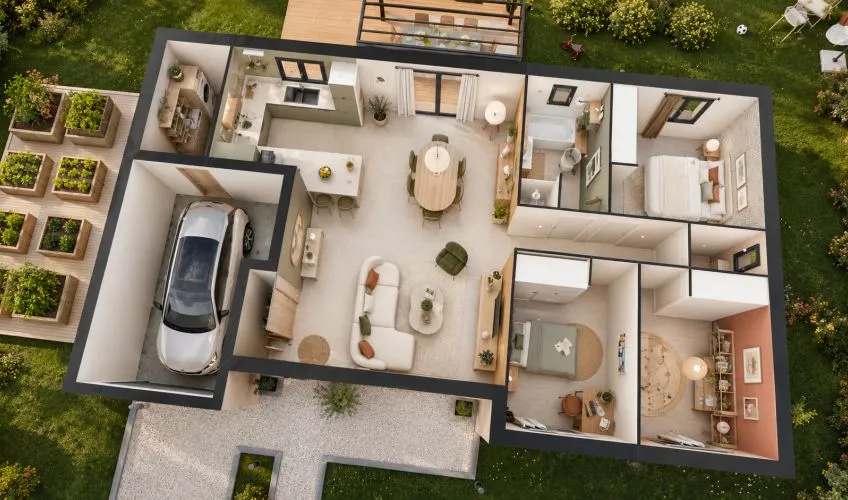 Projet de construction d'une maison 90 m² avec terrain à LUGNY (71)