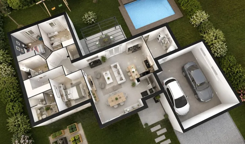 Projet de construction d'une maison 102 m² avec terrain à NEUVILLE-LES-DAMES (01)