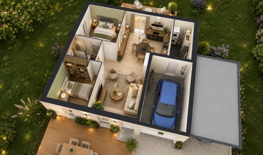 Projet de construction d'une maison 60 m² avec terrain à NEUVILLE-LES-DAMES (01)