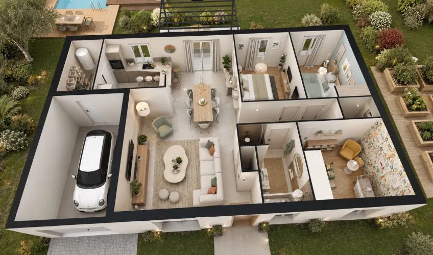 Projet de construction d'une maison 90 m² avec terrain à NEUVILLE-LES-DAMES (01)