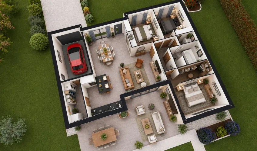 Projet de construction d'une maison 100 m² avec terrain à NEUVILLE-LES-DAMES (01)