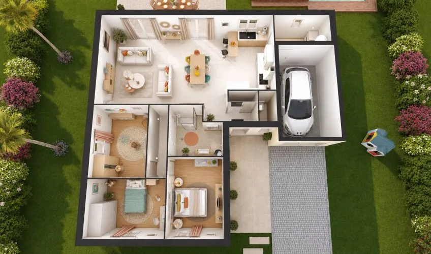 Projet de construction d'une maison 96 m² avec terrain à NEUVILLE-LES-DAMES (01)
