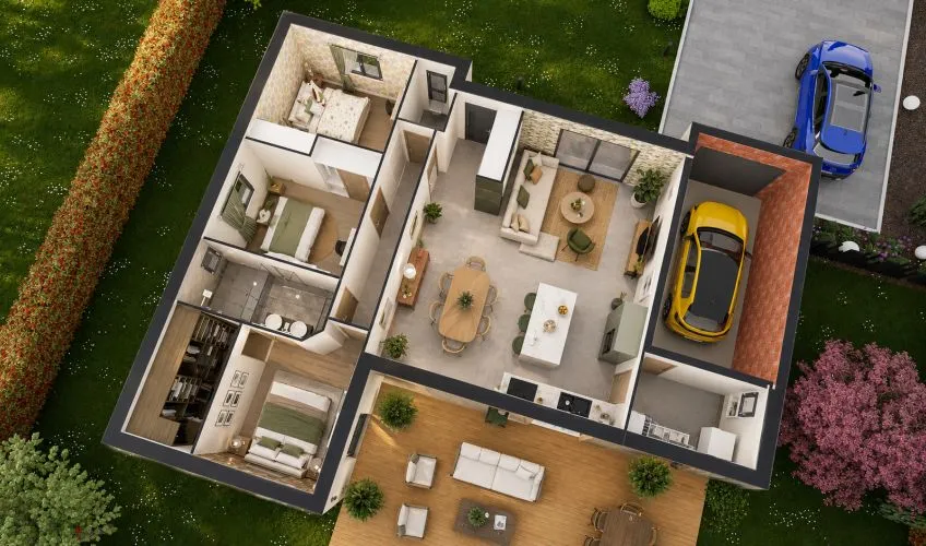 Projet de construction d'une maison 98 m² avec terrain à DIGOIN (71)